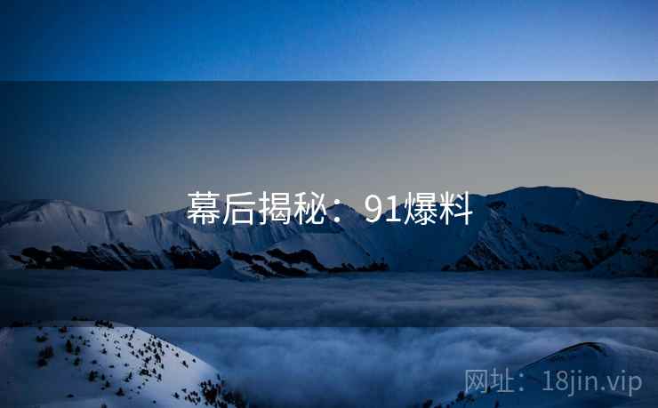 幕后揭秘：91爆料
